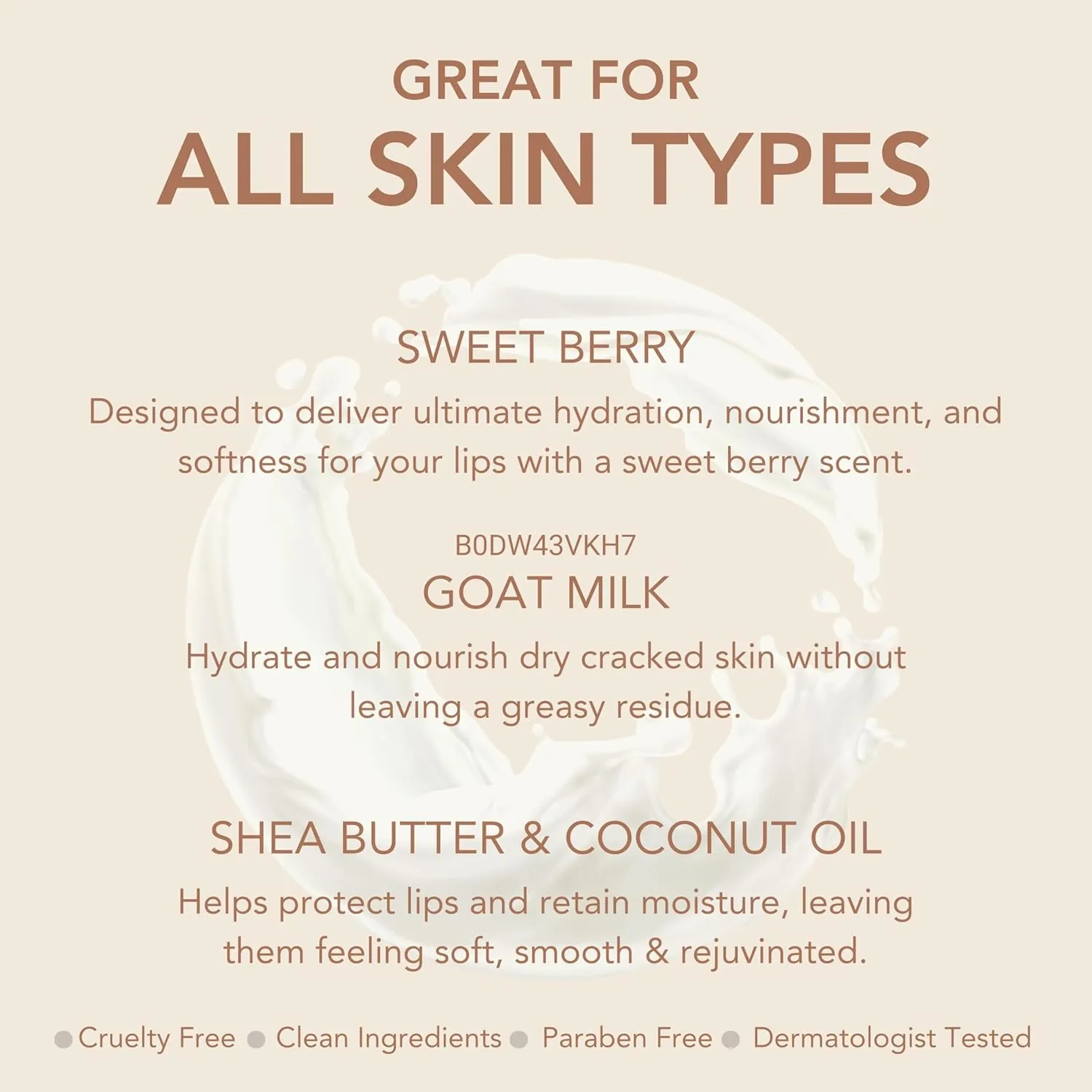 Dionis Goat Butter Overnight Leave On Lip Mask - Goat Milk, Jojoba & Moringa Oils Hydrate, Moisturize & Repair Cracked, Chapped & Dry Lips, Lock in Moisture For All Night Wear, Sweet Berry