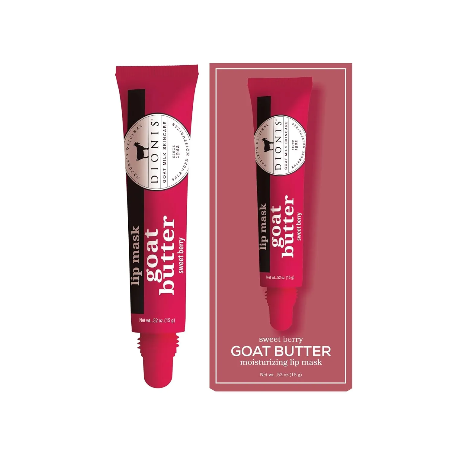 Dionis Goat Butter Overnight Leave On Lip Mask - Goat Milk, Jojoba & Moringa Oils Hydrate, Moisturize & Repair Cracked, Chapped & Dry Lips, Lock in Moisture For All Night Wear, Sweet Berry