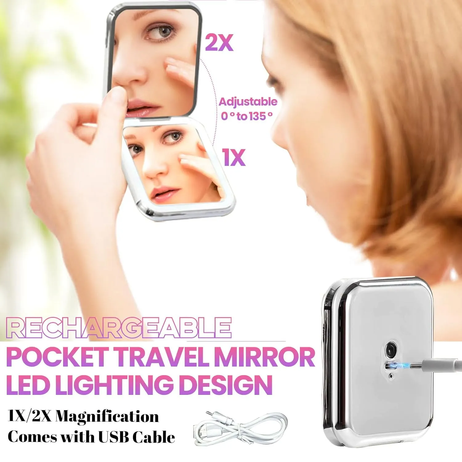 DIY Lash Extension Kit 567 Pcs Lashes Clusters with Wispy lashes,1X/2X Magnification Compact Mirror with Light,Lash Bond and Seal,Eyelash Remover Tweezers Applicator Mascara Brush