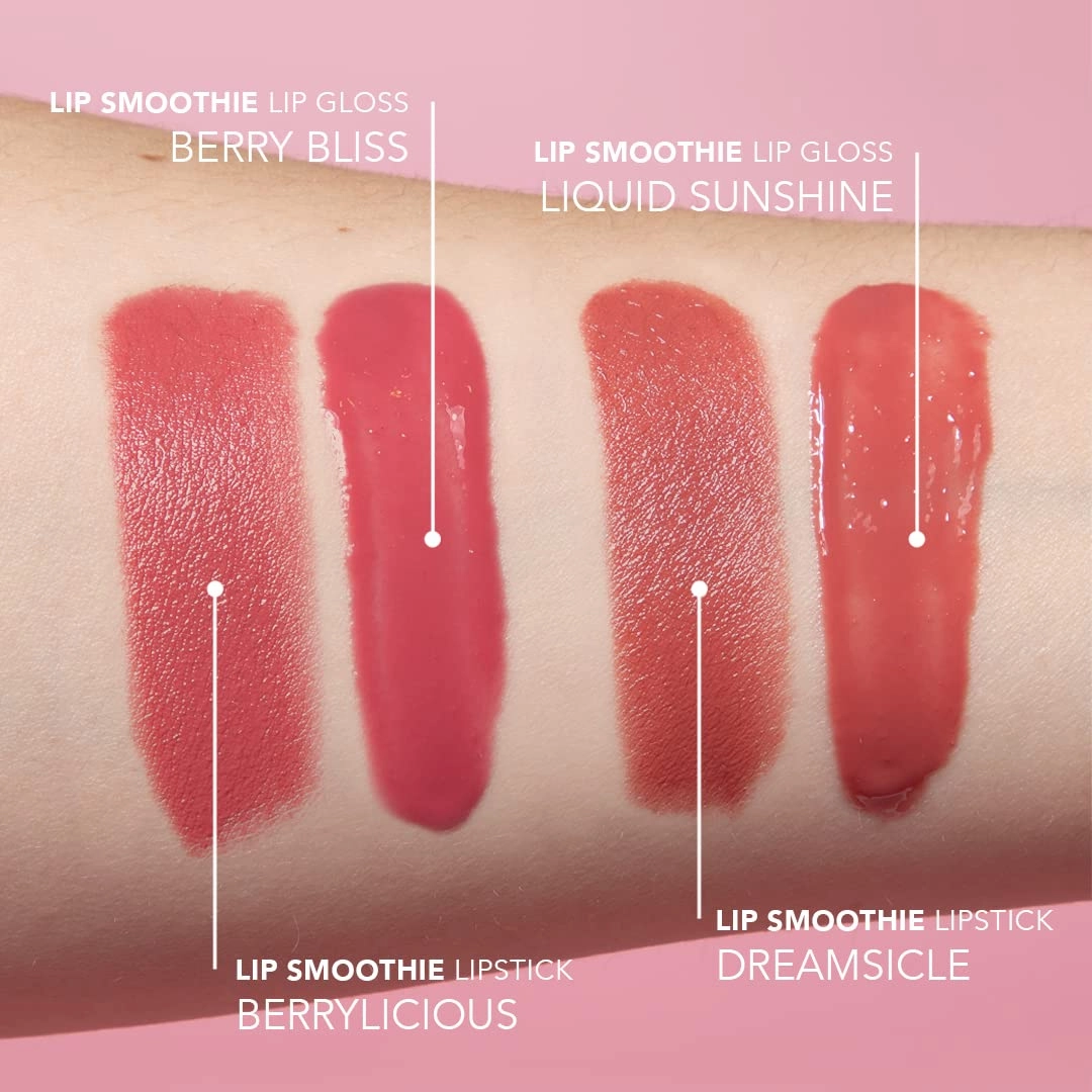 Doll 10 Quench & Restore Lip Smoothie Collection – 4 Piece Nourishing Superfood Color Coordinating Lipstick & Gloss Kit
