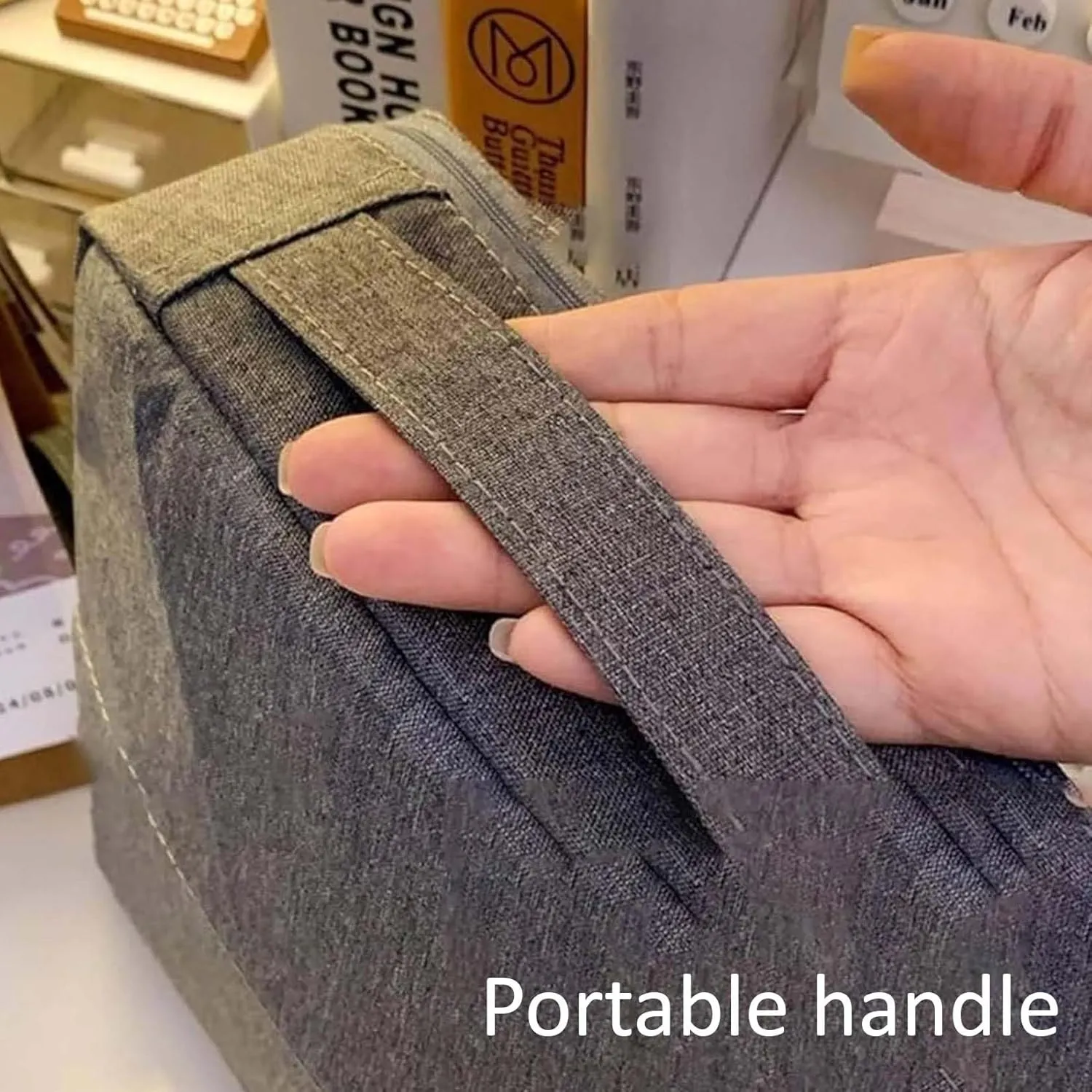 Doresty Makeup Bag, Standing Makeup Bag Portable, Multi-purpose Large Capacity Oxford Cloth Standing Make Up Bag, Waterproof Cosmetic Toiletry Bag with 8 Compartments (Black)