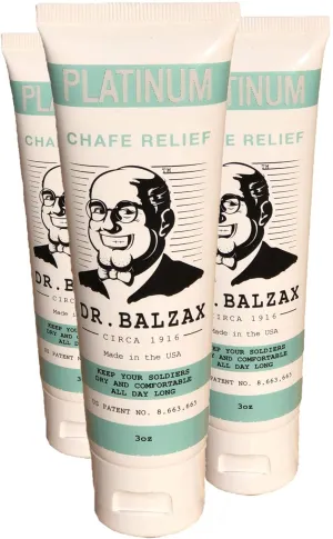 Dr. Balzax Platinum Chafe Relief - Anti Chafing - Cream To Powder - Chafing Relief - 3 Tubes