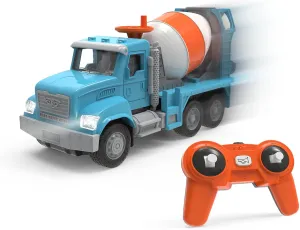 Driven by Battat – 1:24 Scale Remote Control Cement Truck – R/C Toy Cement Mixer – Toy Construction Vehicle for Kids 3 Years   – Lights and Sounds – Movable Parts