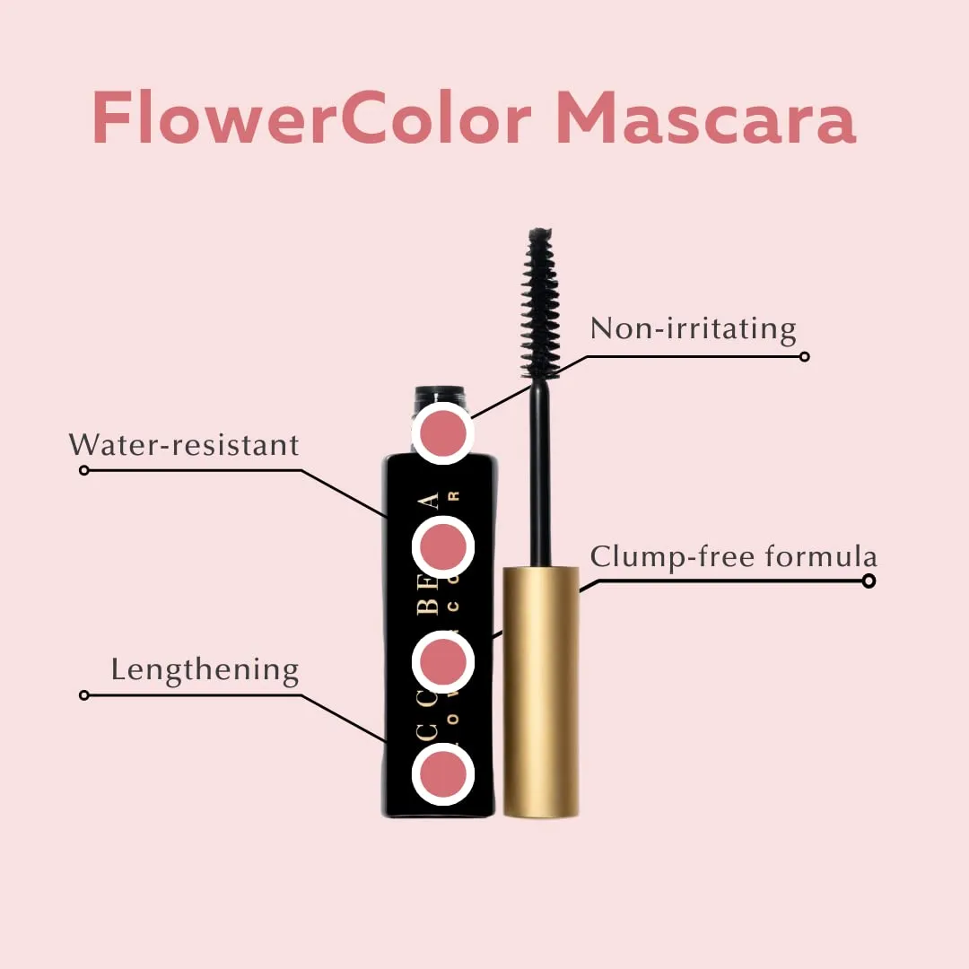 Ecco Bella FlowerColor Organic Mascara – Ideal for Sensitive Eyes – All Natural, Vegan & Waterproof – Clean Brown Mascara, Long-Lasting, Smudge-Free & Gluten-Free for Beautiful Lashes