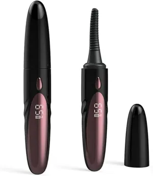 Electric Eyelash Curler Heated ，Anti-Burn Mini Lash Curler，with Type-C ，for Women Long Lasting Naturally Eyelashes Curling Tool (Black)