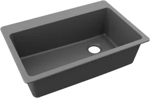 Elkay ELG13322GT0 Elkay Quartz Classic 33" x 22" x 9-1/2" Single Bowl Drop-in Sink, Graphite