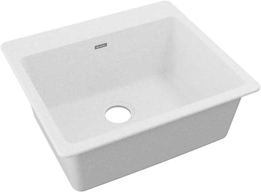 Elkay ELG2522WH0 Quartz Classic Single Bowl Drop-in Sink, White