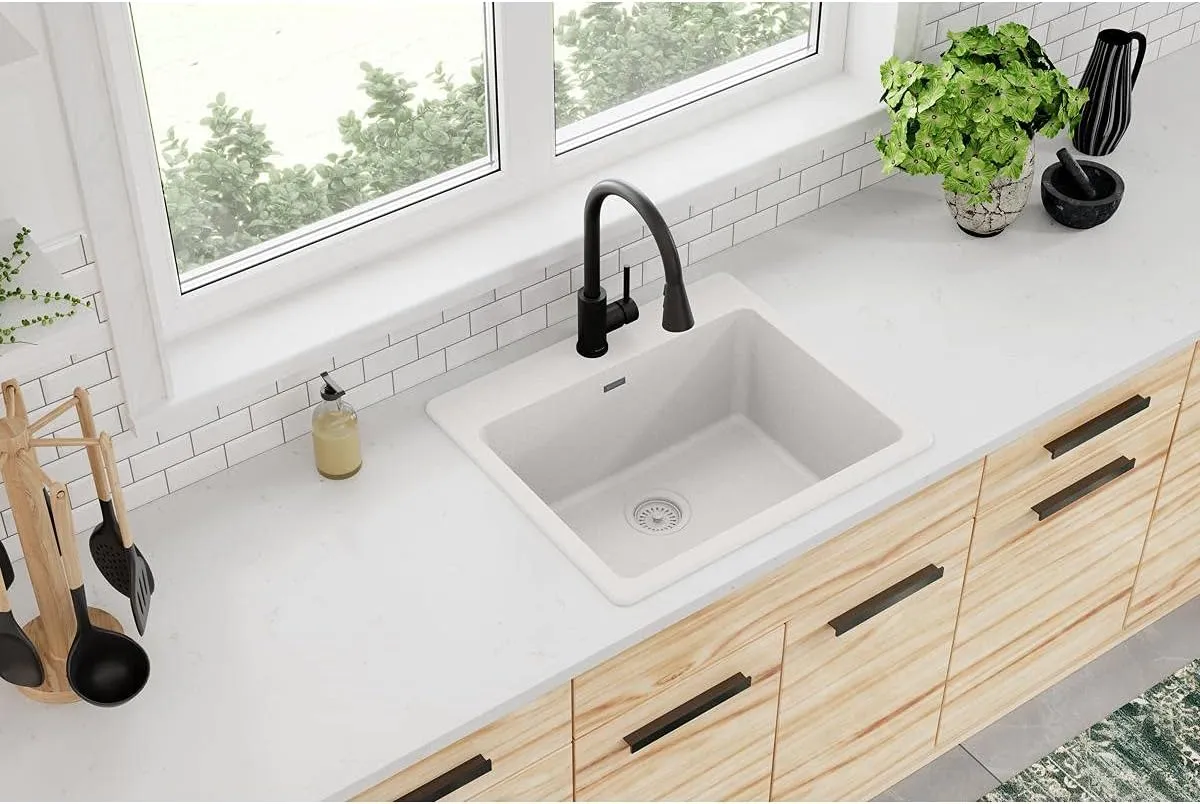 Elkay ELG2522WH0 Quartz Classic Single Bowl Drop-in Sink, White