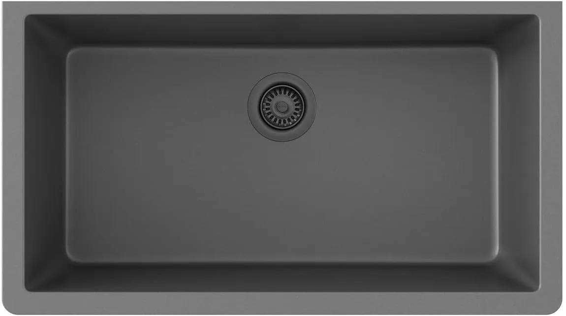 Elkay ELGRU13322GT0 Quartz Classic 33" x 18-7/16" x 9-7/16" Single Bowl Undermount Sink, Graphite