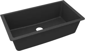 Elkay ELGRU13322MB0 Quartz Classic 33" x 18-7/16" x 9-7/16" Single Bowl Undermount Sink, Matte Black