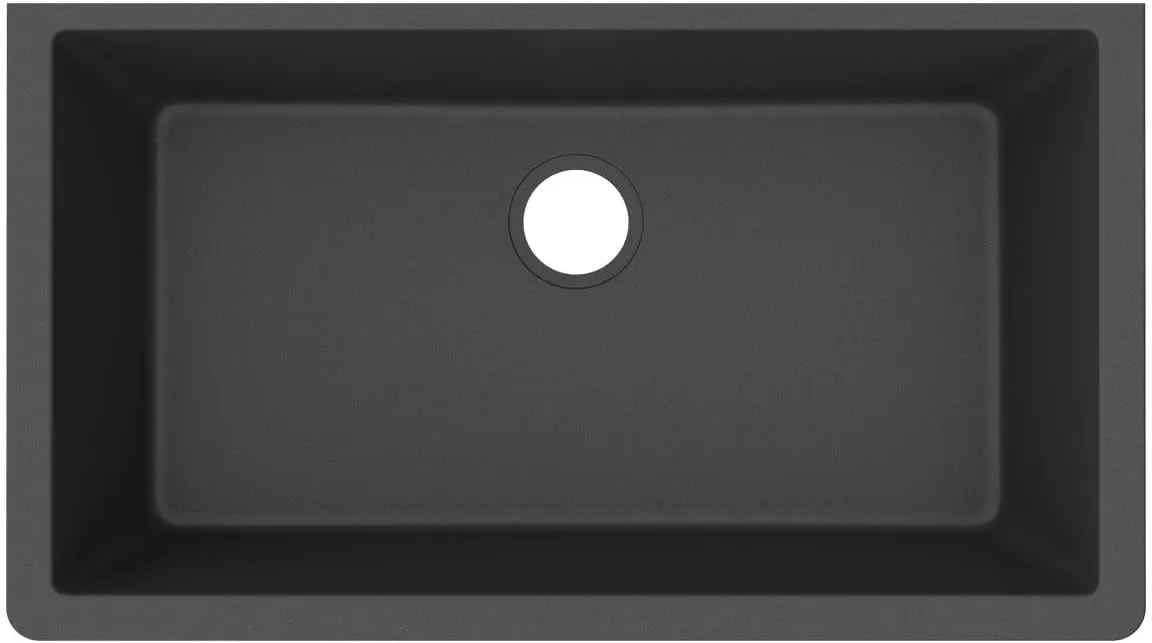 Elkay ELGRU13322MB0 Quartz Classic 33" x 18-7/16" x 9-7/16" Single Bowl Undermount Sink, Matte Black