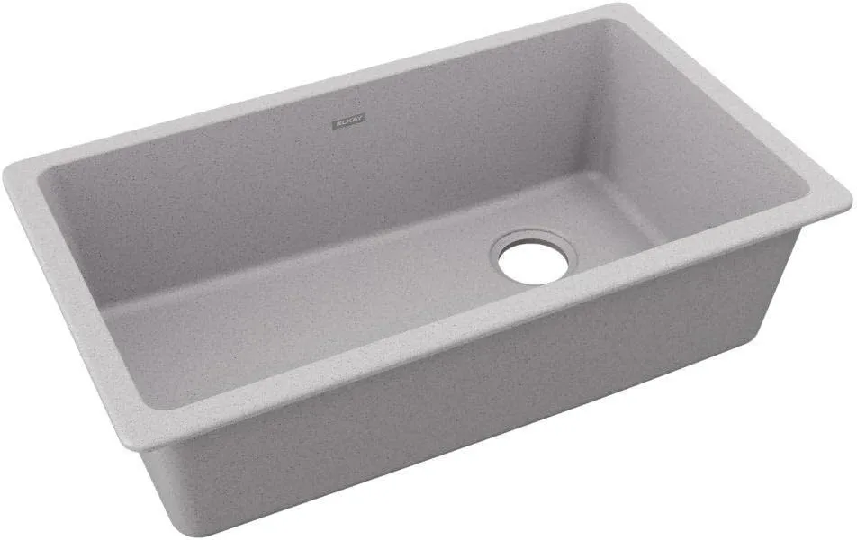 Elkay ELGU13322GS0 Quartz Classic Single Bowl Undermount Sink, Greystone