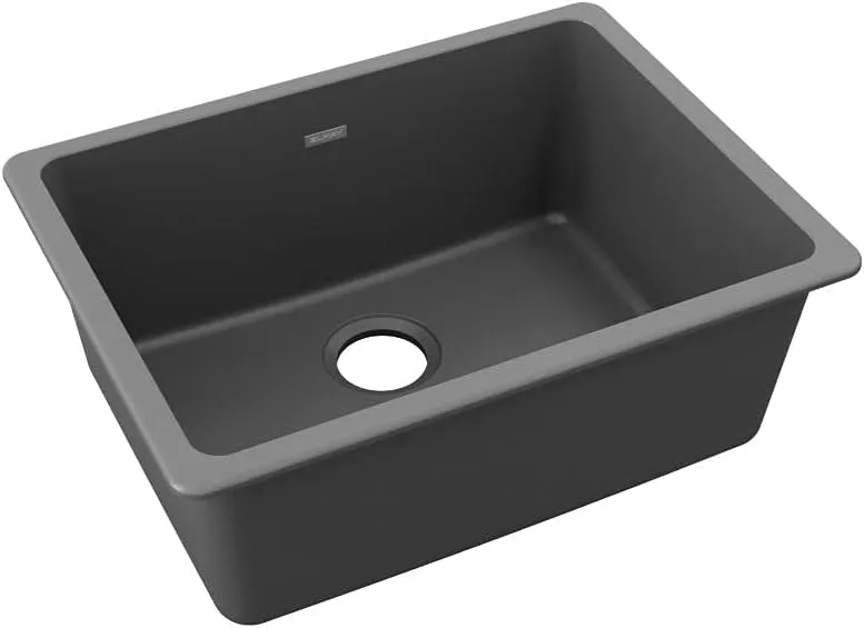 Elkay ELGU2522GY0 Quartz Classic Single Bowl Undermount Sink, Dusk Gray