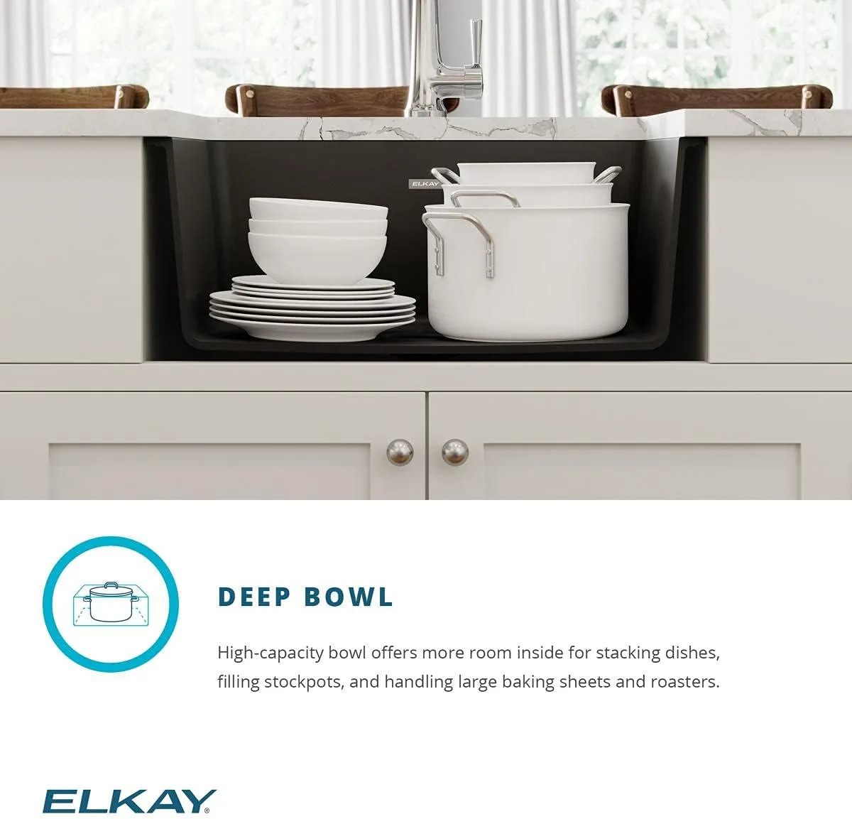 Elkay ELGU2522GY0 Quartz Classic Single Bowl Undermount Sink, Dusk Gray