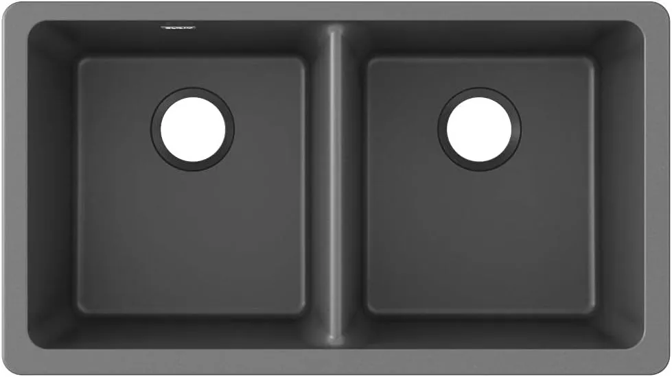 Elkay ELGU3322GY0 Quartz Classic Equal Double Bowl Undermount Sink, Dusk Gray