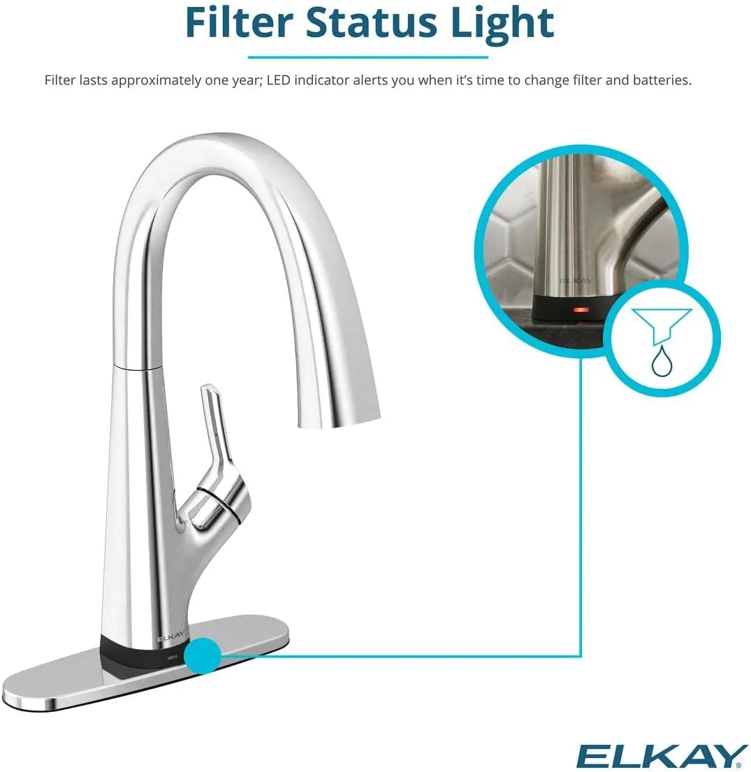 Elkay Quartz Classic 25" x 22" x 9-1/2" Single Bowl Drop-in Sink Kit with Filtered Faucet Black
