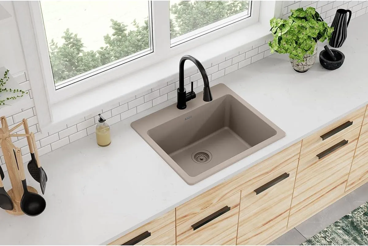 Elkay Quartz Classic ELG2522GR0 Greige Single Bowl Top Mount Sink