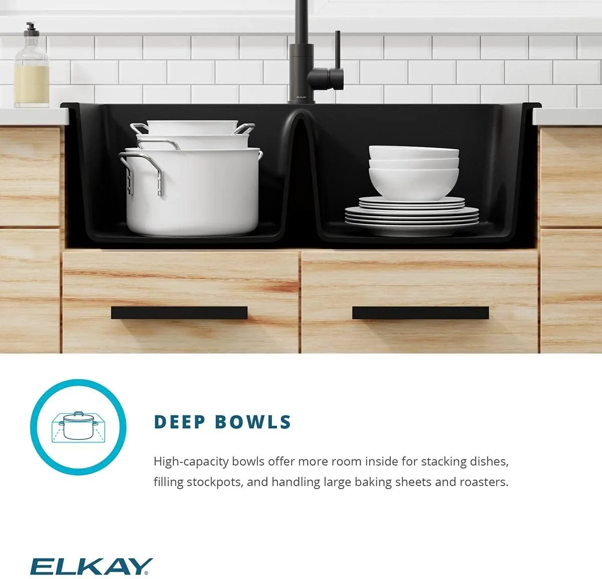 Elkay Quartz Classic ELG3322MC0 Mocha Equal Double Bowl Top Mount Sink