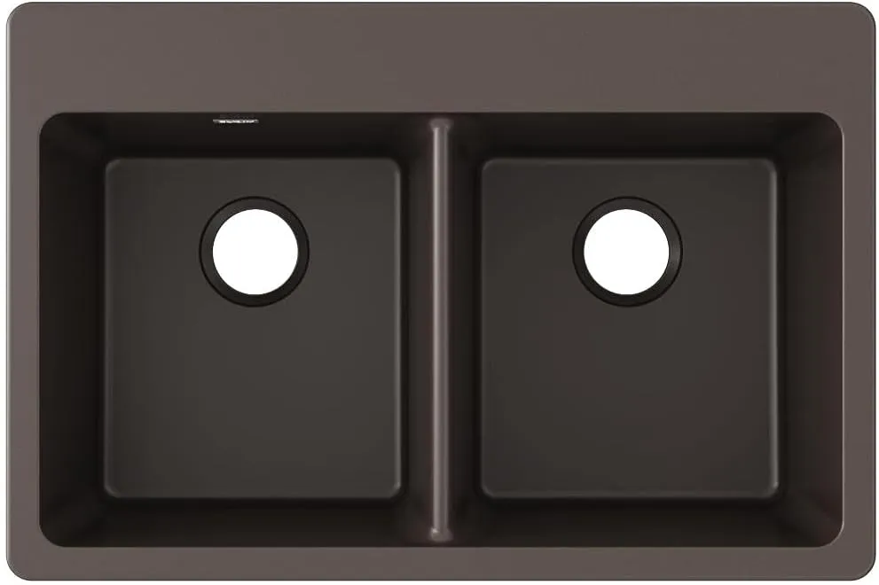 Elkay Quartz Classic ELG3322MC0 Mocha Equal Double Bowl Top Mount Sink