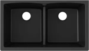 Elkay Quartz Classic ELGDULB3322BK0 Black Equal Double Bowl Undermount Sink