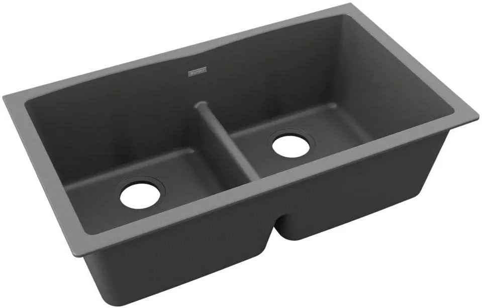 Elkay Quartz Classic ELGDULB3322GY0 Dusk Gray Equal Double Bowl Undermount Sink