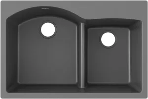 Elkay Quartz Classic ELGH3322RGY0 Dusk Gray Offset 60/40 Double Bowl Top Mount Sink