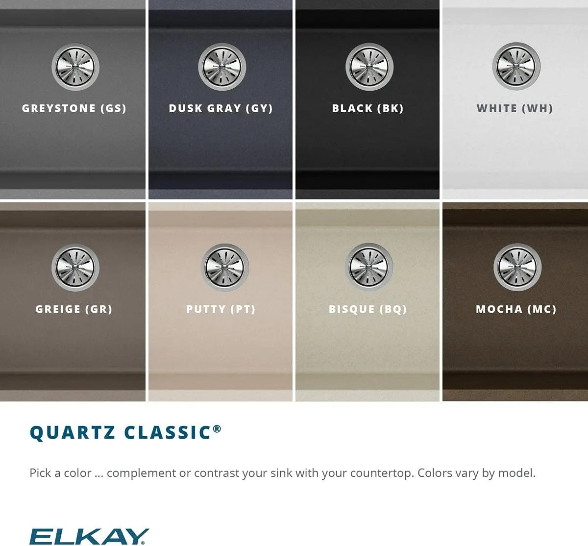 Elkay Quartz Classic ELGHU3322RGS0 Greystone Offset 60/40 Double Bowl Undermount Sink with Aqua Divide