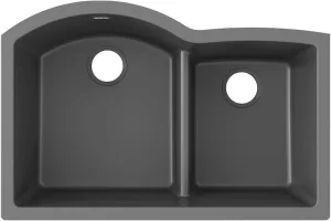 Elkay Quartz Classic ELGHU3322RGY0 Dusk Gray Offset 60/40 Double Bowl Undermount Sink with Aqua Divide