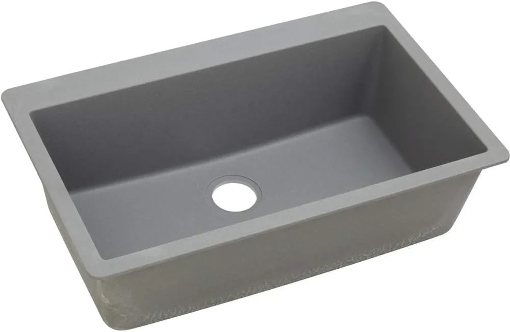 Elkay Quartz Classic ELGR13322GS0 Greystone Single Bowl Top Mount Sink