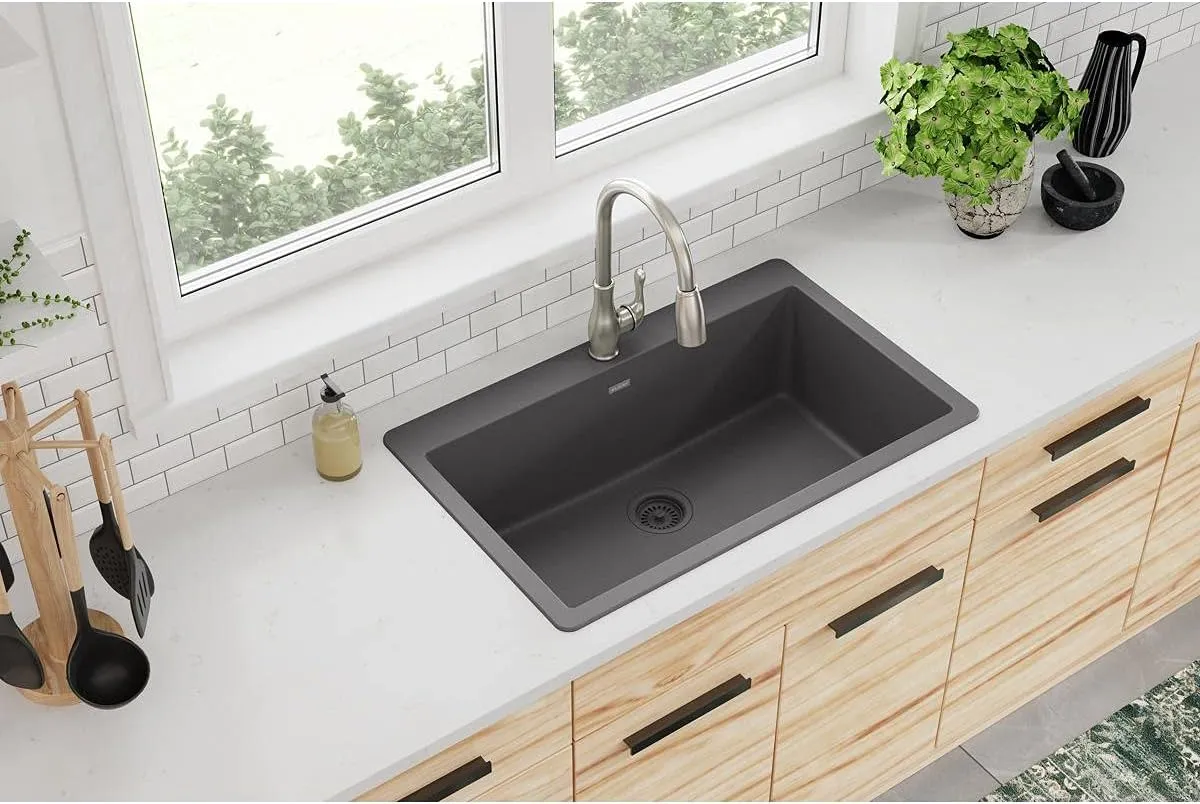 Elkay Quartz Classic ELGR13322GY0 Dusk Gray Single Bowl Top Mount Sink