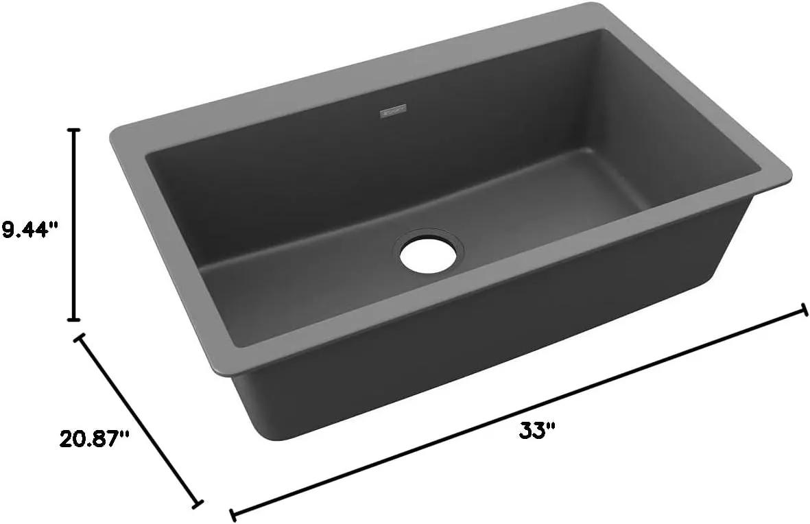 Elkay Quartz Classic ELGR13322GY0 Dusk Gray Single Bowl Top Mount Sink