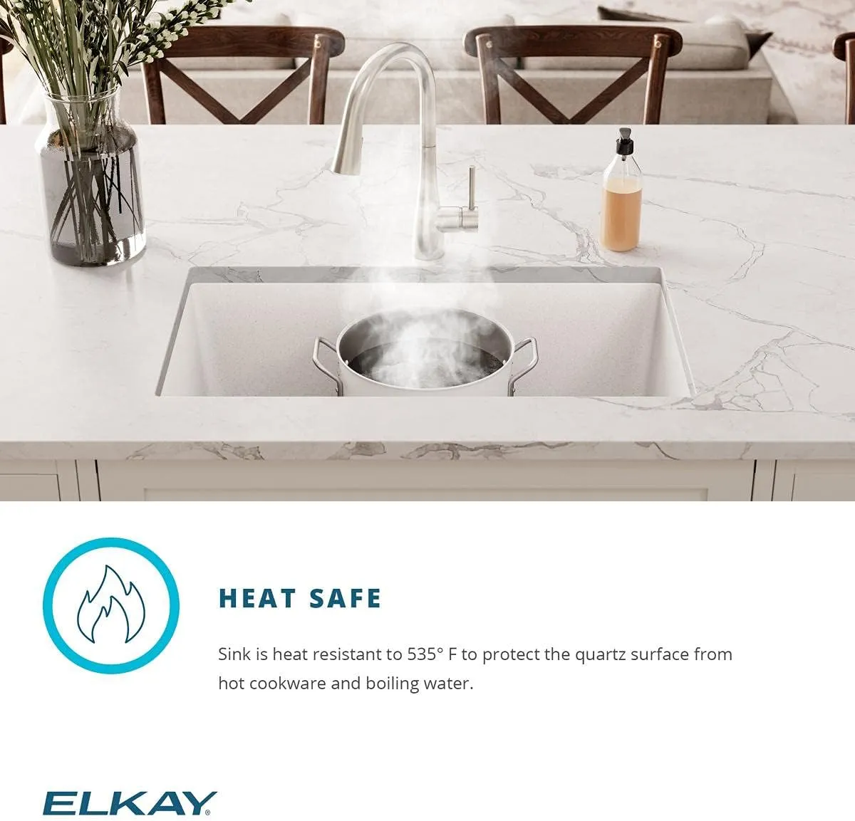 Elkay Quartz Classic ELGRU13322BK0C 33" Single Bowl Undermount Sink Kit, Black