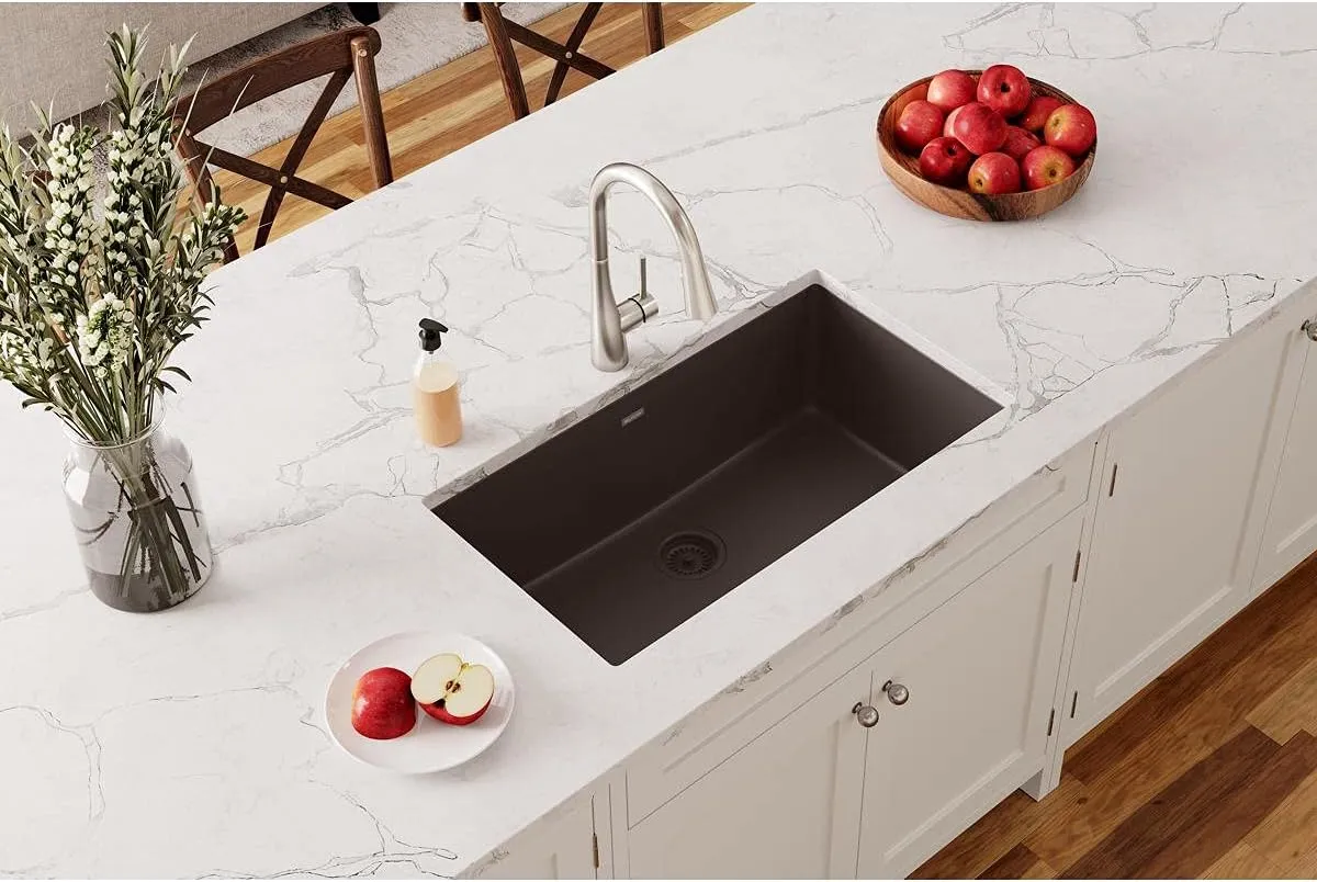 Elkay Quartz Classic ELGRU13322MC0 Mocha Single Bowl Undermount Sink