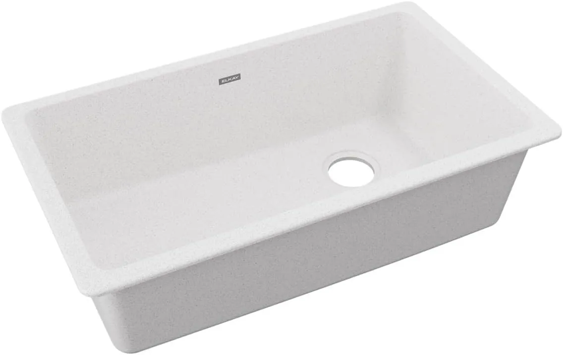Elkay Quartz Classic ELGU13322WH0 White Single Bowl Undermount Sink