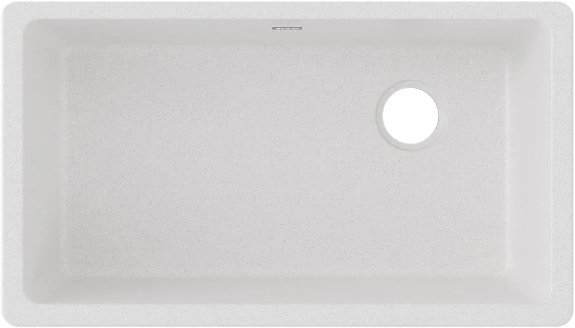 Elkay Quartz Classic ELGU13322WH0 White Single Bowl Undermount Sink