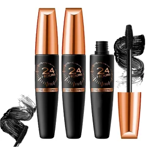 Emboadlie Mascara | Embroidery Mascara | Waterproof Silk Fibre Thick Lengthening Mascara | 4d Silk Fiber Lash Mascara | Lengthening Thickening Softer Fuller Lashes Mascara (2pcs)