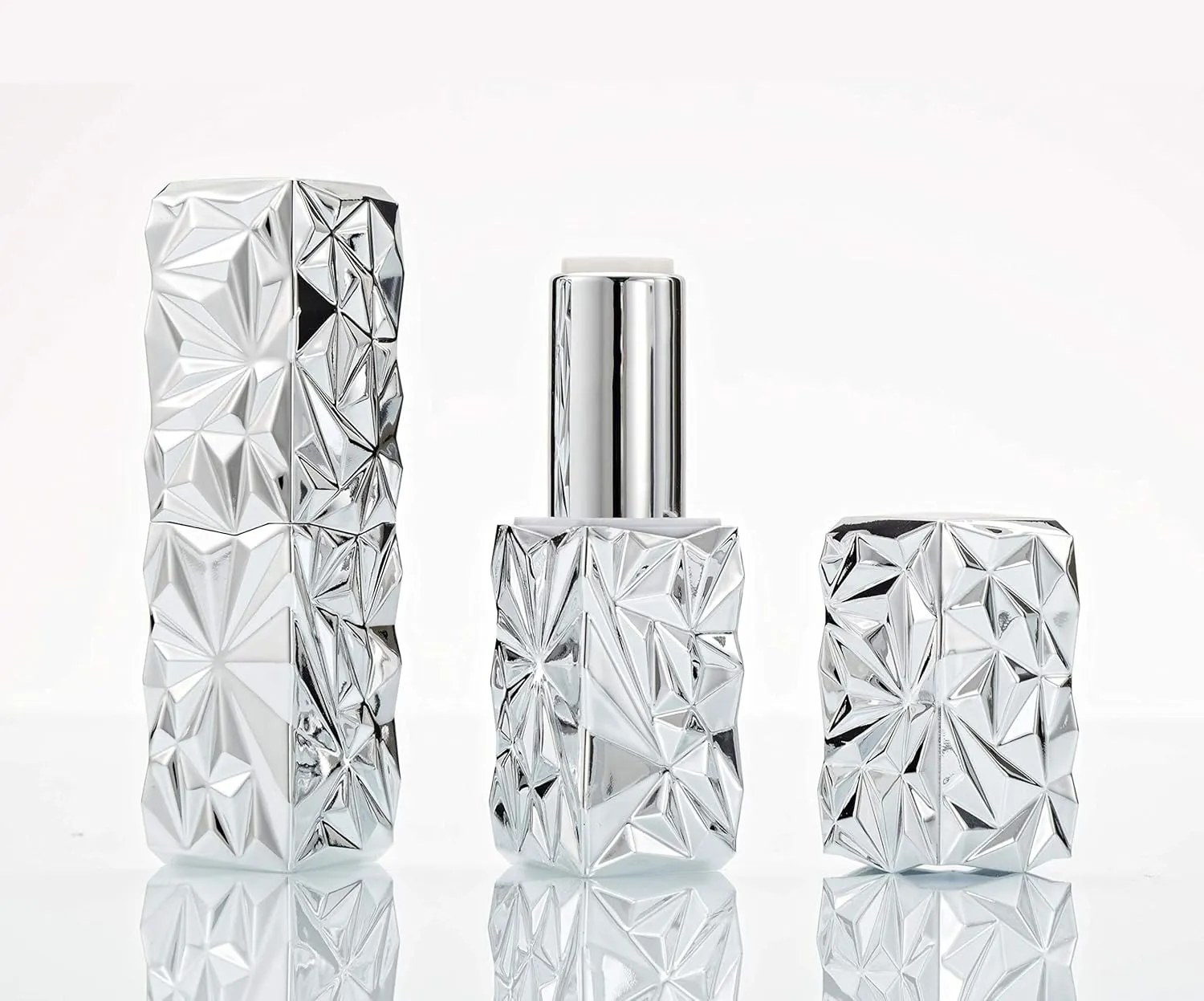 Empty Lipstick Tube Portable Magnetic Lock Lip Balm Tubes Bottle Inner Diameter 12.1mm Lip Rouge Storage Cosmetic Gloss Container DIY Lipstick Tubes, 10pcs Packed(Silver)