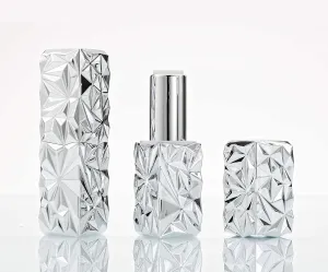 Empty Lipstick Tube Portable Magnetic Lock Lip Balm Tubes Bottle Inner Diameter 12.1mm Lip Rouge Storage Cosmetic Gloss Container DIY Lipstick Tubes, 10pcs Packed(Silver)