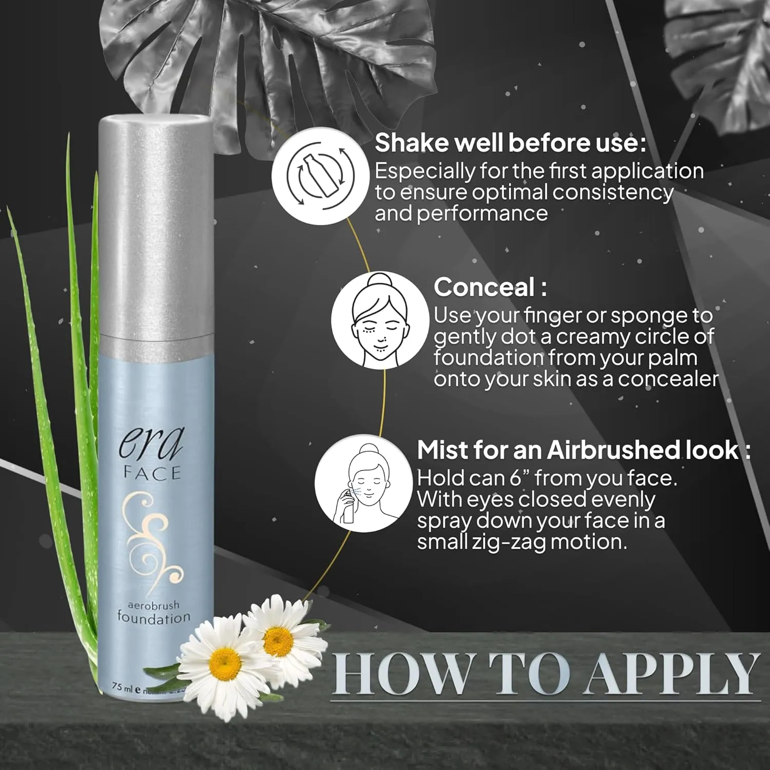 ERA Face spray makeup (R2 Ivory, 2.25 oz) - airbrush foundation, everyday, buildable, professional spray on cosmetics by Era Beauty