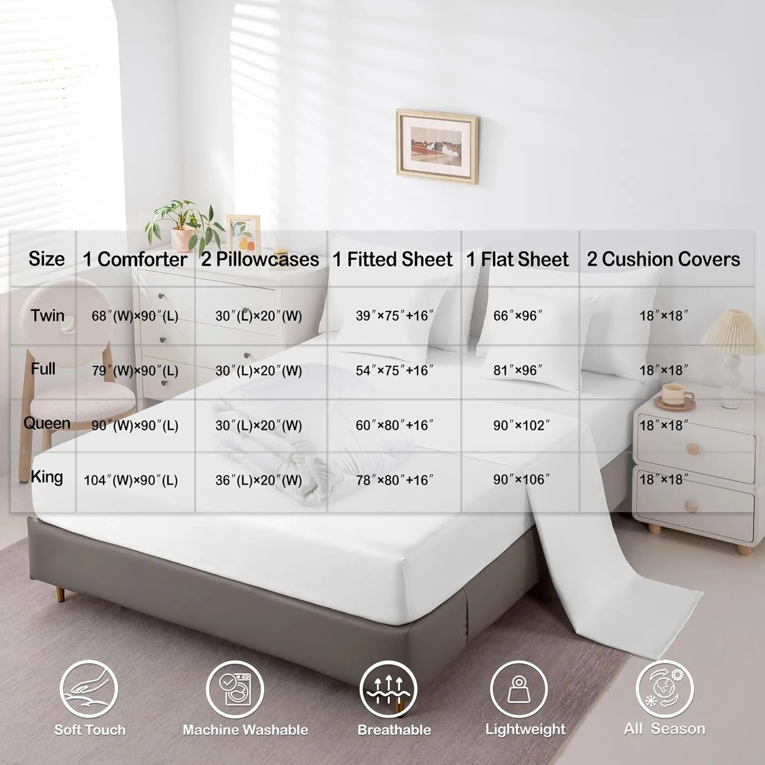 Erosebridal Lips Print Bed in a Bag Queen Comforter Set 7 Piece,Kiss Comforter and Sheet Set,Romantic Women Red Lip Bedding Set,Kiss Marks Bed Set Mouth Lipstick Trace Lovers Room Decor
