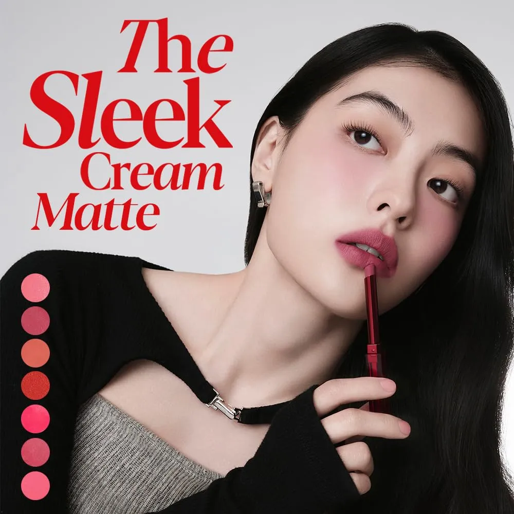 Espoir The Sleek Lipstick Cream Matte #7 Serenade 0.03oz | Lightweight Nude Tone Matte Lipstick | Long-Lasting Vibrant Color | Smooth blur lipstick | Plump Over lips Easily | Korean Lip Makeup