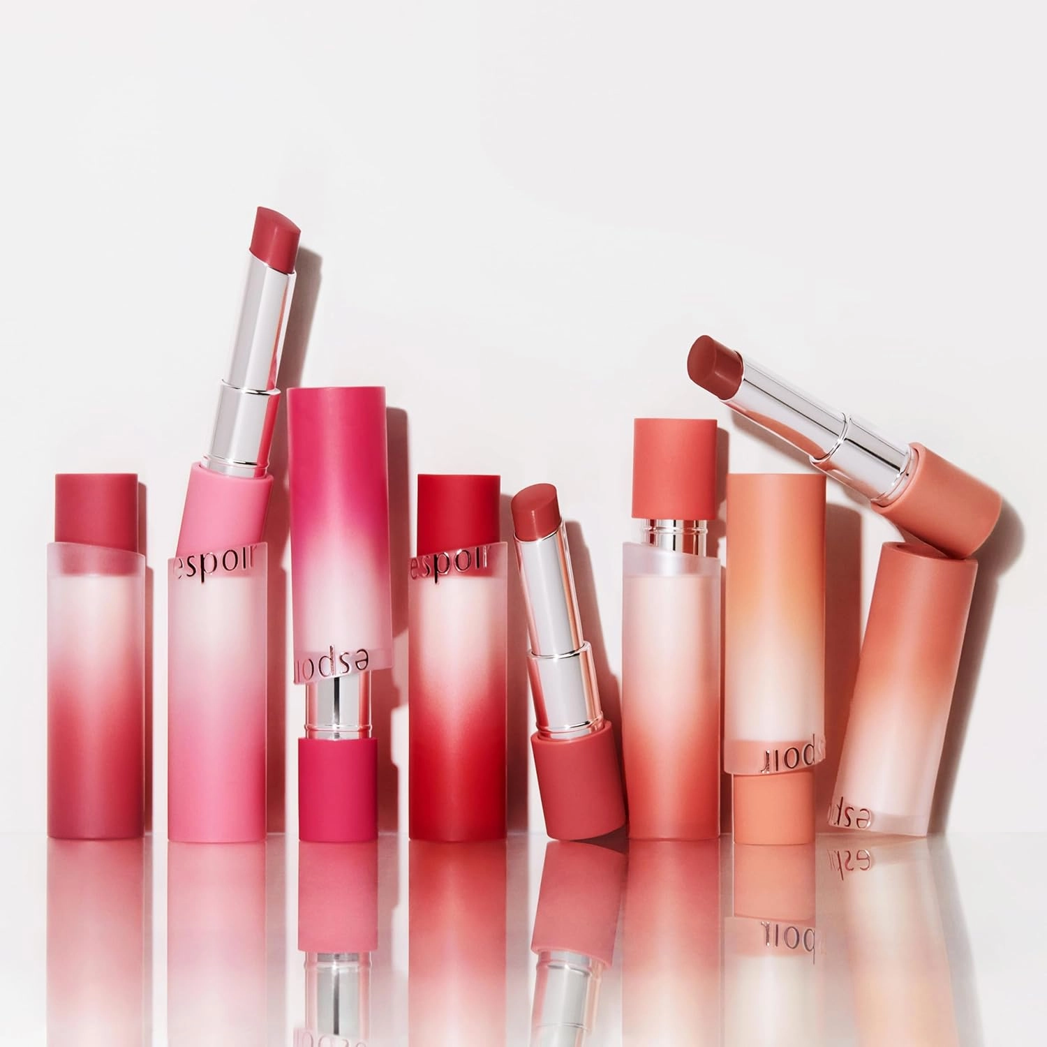 Espoir Lipstick Nowear Volume Matte #4 Red-y Set Go 0.1oz | Airy Velvet Matte Lip | Long-Lasting Vibrant Color | Soft Creamy Texture like Cloud | Cruelty-Free | Korean Lip Makeup