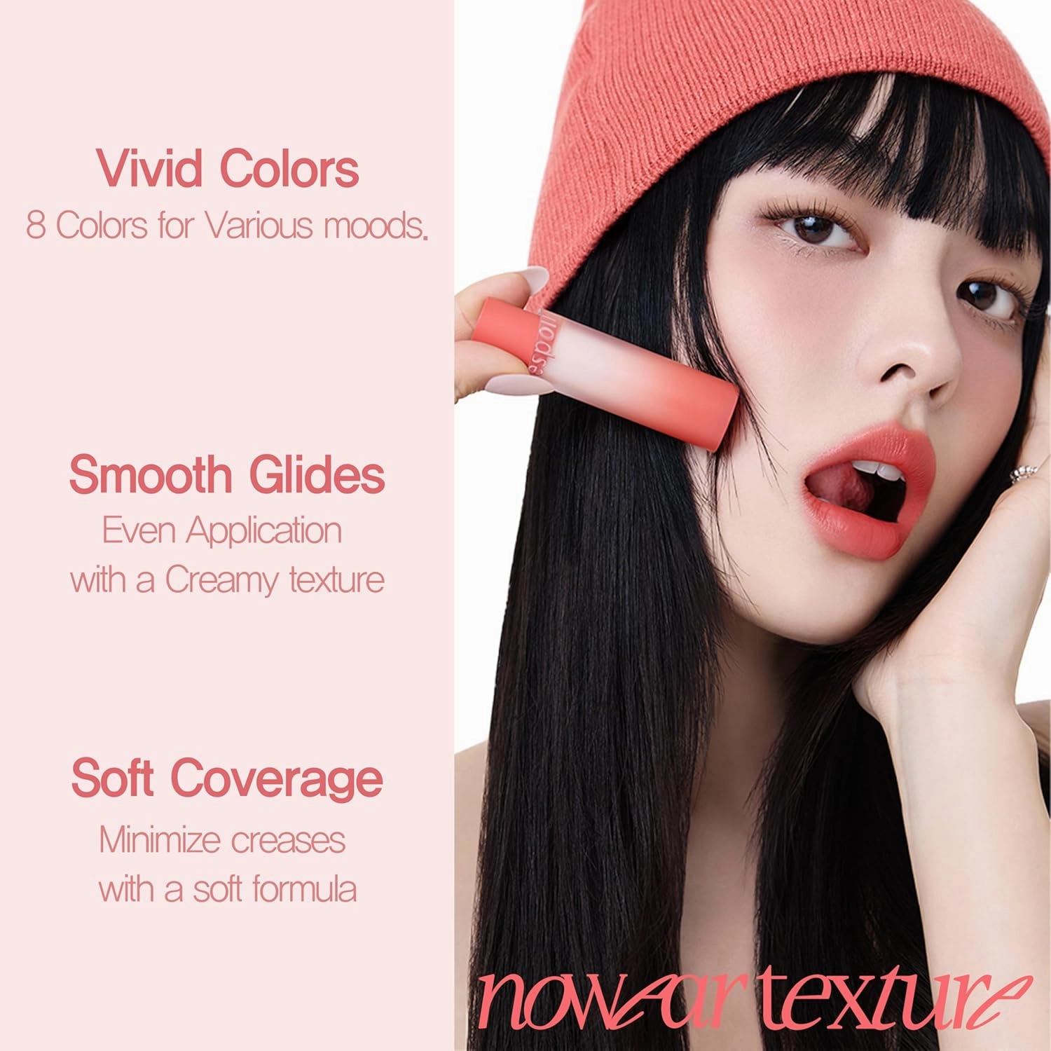 Espoir Lipstick Nowear Volume Matte #4 Red-y Set Go 0.1oz | Airy Velvet Matte Lip | Long-Lasting Vibrant Color | Soft Creamy Texture like Cloud | Cruelty-Free | Korean Lip Makeup
