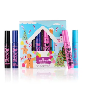 essence I Love Extreme Mascara Holiday Set | 4 Mascaras in 1 Set | Stocking Stuffer for Beauty Lovers | Vegan & Cruelty Free