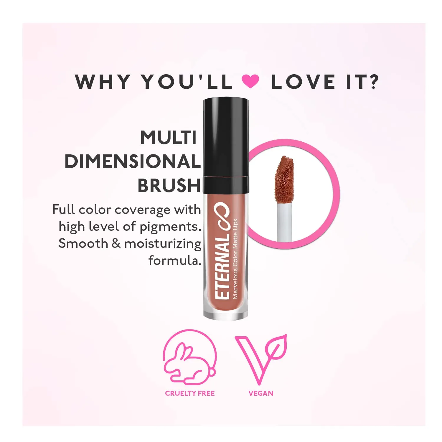 Eternal Marvelous Color Matte Lips Nude Velvet Liquid Lipstick Pack of 6 – Soft Matte Lip Cream for Long-lasting Makeup, 0.13 Oz each