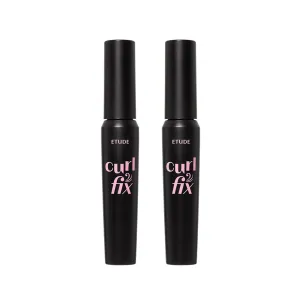 ETUDE (1 1) Curl Fix Mascara SET #4 Volume | A curl fix mascara that keeps fine eyelashes powerfully curled up for 24 hours by ETUDE's own Curl 24H Technology, Korean Makeup, Kbeauty, Perfect for Gift