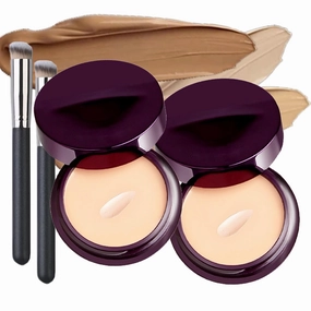 Evanesce Soft Matte Cream Concealer, Full-Coverage Waterproof Moisturizing Hydrating Foundation, Color Correcting Cream with Makeup Brush (01*Ivory)