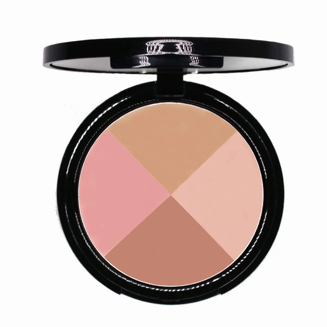 EVE PEARL 5 Pcs Flawless Face, Contour, Brushes and Lip Collection Highlighter Makeup Complete Set of Foundation Full Covarage Blush Lipstick with Professional Brushes (Deep)