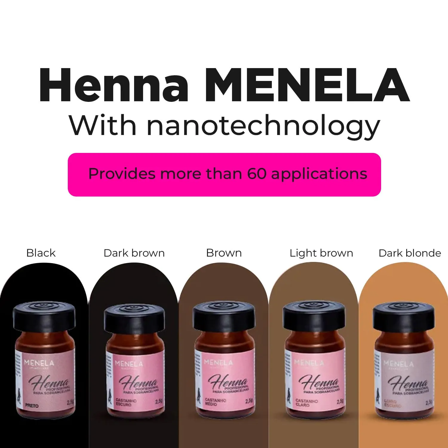 Eyebrow Henna Tint - Light Brown Brow Dye with Bamboo Extract for Fuller, Defined Brows - 2.5g Henna & 15ml Fixer - Easy-to-Use Eyebrow Tinting Kit