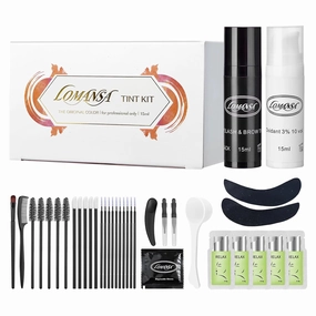 Eyelash Color Kit, Lomansa Black Lash Color Kit Keratin Voluminous Coloring Natural Effects 15ml with Complete Tools for Salon